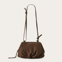 Plis Bag M, brown velvet